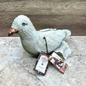 John Derian for Target Dove Decorative Pillow Beaded Embroidered Bird 6x15 NWT